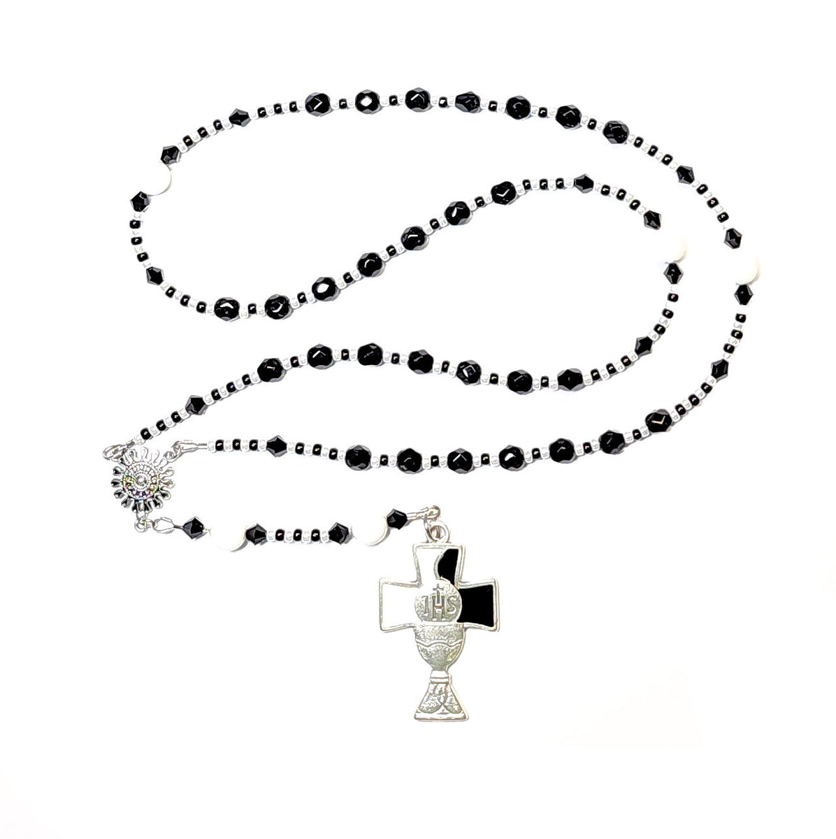 White Cloisonne small Rosary