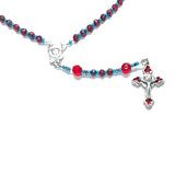 Catholic Rosary - Rose Rosary, Garnet Red, Azzurro (Blue) Rosebud